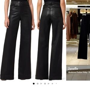 Joes wide leg- coated black denim